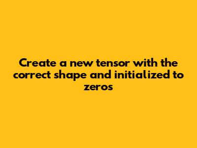 Create a new tensor with the correct shape and initialized to zeros